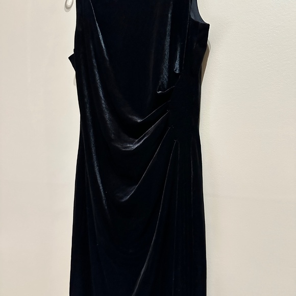 Jessica Black Velvet Sleeveless Dress Midi Size 10 Elegant Grand Party - Picture 6 of 11